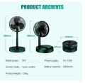 "Portable Rechargeable Table Fan - Foldable and Telescopic with 3 Speed Settings". 
