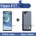 Oppo F17 Tempered Glass Screen Protector Polish Glass + Back Matte Protector Soft Skin Sheet Soft Film Protector For F17. 