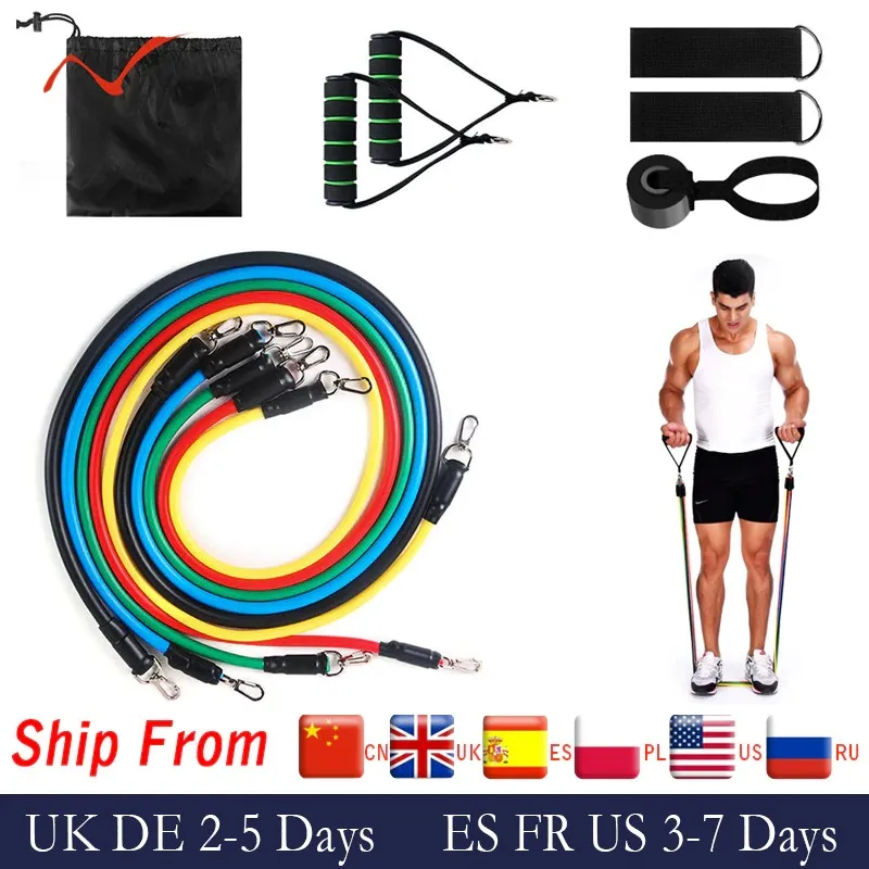 11(PCS) Power Exercise Resistance Band Set in Fitness Band