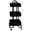 3 Tier Metal Rolling Cart, Heavy Duty Storage Utility Cart Little Organization Cart with Handle and Locking Wheels,Multifunctional Storage Shelves for Office Kitchen Bedroom Bathroom,Turquoise. 