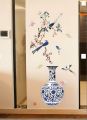 "3D Chinese Large Vase Blue Flower Wall Stickers with Romantic Floral Design – Modern Home Decor Wall Art Poster for Bedroom, Living Room, Wedding Decorations, and DIY Creative Wall Decals for Elegant Interiors". 