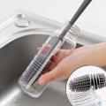Silicone Bottle Cleaning Brush with Long Handle - Cleaning Tool for Baby Feeder and Bottles - Mini Brushes for Kitchen. 