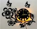 Flower Shaped Wooden Wall Clock Unique Decorative Flower Design Stylish Quartz Clock for Home and Office Décor. 