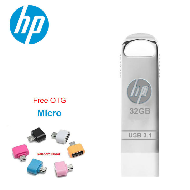 With 6 Month Warranty Card HP USB Drive Metal -16GB 32GB 64GB + OTG Adapter