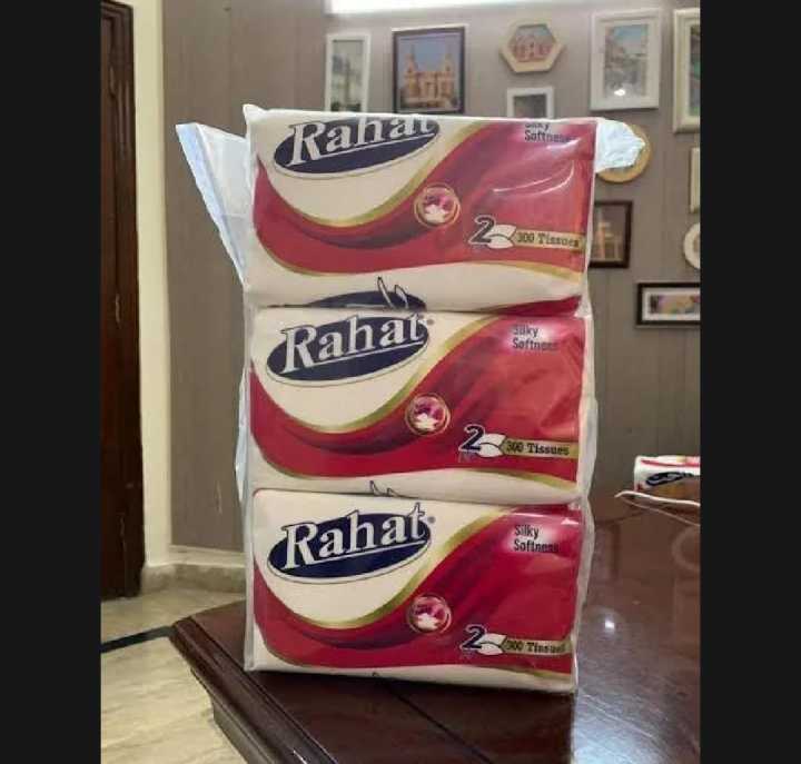 Rahat Facial Tissue Paper Pack of 6 | Silky Softness 2 Ply 300 Sheets Each | Premium Quality