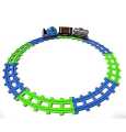 Blue Small Thomas cartoon Train Toy Set Emits with Light and Sound Track Set for Kids. 