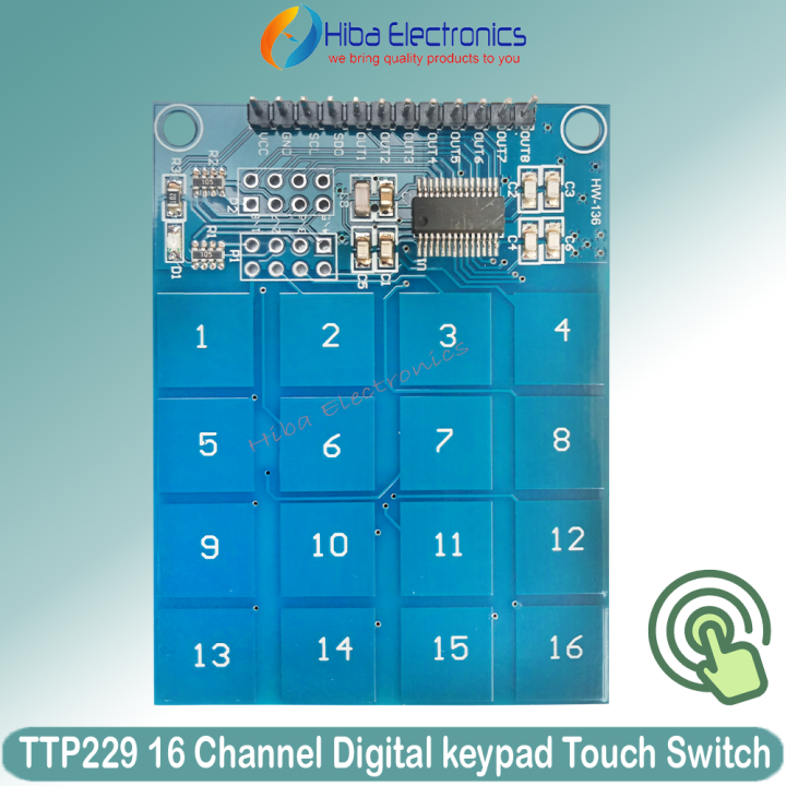 TTP229 16 Key Capacitive Touch Switch 16  Way/Channel 4x4 keypad Digital Touch Sensor Module Board