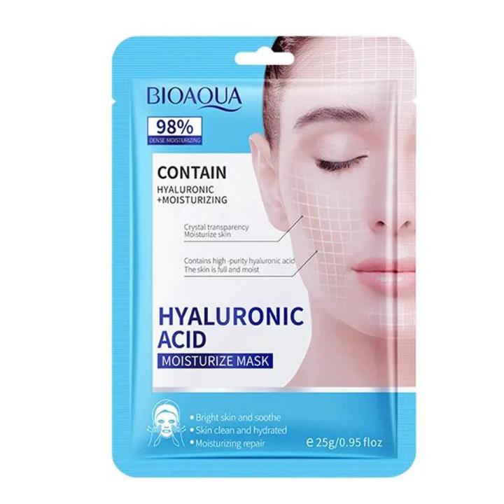 BIOAQUA Hyaluronic Acid Face Sheet Mask for Dry Skin, Dehydration & Dullness - Deep Hydration