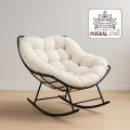 Rocking Chair, Comfortable Rocking Chair,with Iron Frame and Valvet Cushion  Home Balcony Rocking Chair Lounge Sofa Lounge Chair in The Living Room. / Mughal Star Steel Furniture.. 