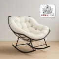 Rocking Chair, Comfortable Rocking Chair,with Iron Frame and Valvet Cushion  Home Balcony Rocking Chair Lounge Sofa Lounge Chair in The Living Room. / Mughal Star Steel Furniture.. 