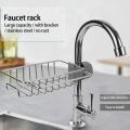 Sponge Holder for Kitchen Stainless Steel Faucet Rack Adjustable Sink Caddy Organizer Soap Drainer Bathroom Accessories. 