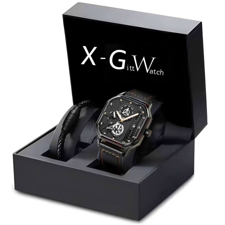 Swiss Genuine Same Automatic Men's Watch Waterproof Square Fashion Business Trends Calendar Quartz Watch Men