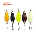 Hexakill 1pcs 1.4g/1.8g/2.2g/2.8g/3g/3.3g fishing metal colorful spoon baits metal spinner lure mini bait for trout single hook. 