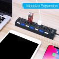 Usb 2.0 Hub Multi Usb Splitter Power Adapter  Mouse Keyboard U Disk Card Reader Printer Expander With Switch For Pc Q7u1（1）. 