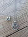 Silver & Golden butterfly design chain locket with ear studs. 