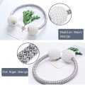 2pcs Parday Curtain Tiebacks Curtain Buckle Draperies Pearl Magnetic Rope Braided Straps Ball Buckles Rings & Buckles Holder Punch Free Curtains Hold Clips Curtain Accessories. 