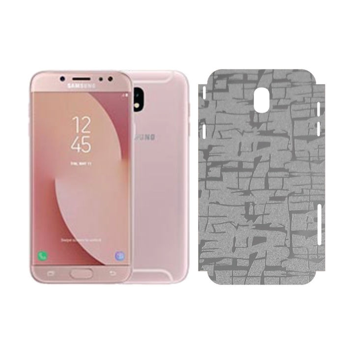Samsung Galaxy J7 (2017) Back Paper BWS China Silver Sheet Anti-stain Back With Side Wrap Cover