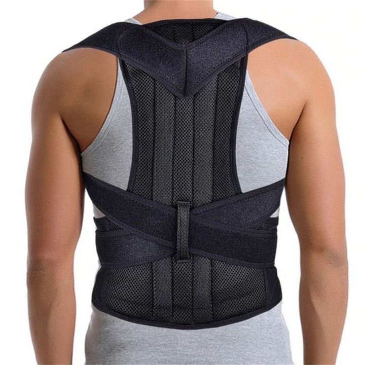 2021 Black Posture Corrector Scoliosis Back Brace Spine Corset Belt Men Shoulder Therapy Support Poor Posture Correction Belt