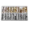 Waterproof Watch Crown Parts Replacement Assorted Gold & Silver Dome Flat Head Watch Accessories Repair Tool Kit for Watchmaker. 