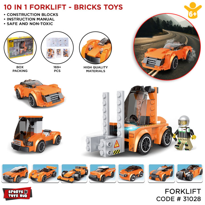 Decool Multificence Forklift Bricks Toys 169+Pcs, Mclaren 720s Vehicle, Forklifter, Sports Racing Car Brick 10 In 1 Block Model Early Educational Learning DIY Toys Model Play Set Compatible Lego For Kids Build Your Skill Gift For Boys & Girls Code: 31028
