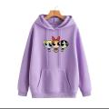 Power Puff Girls Fleece Full Sleeves Pull Over Hoodie For Women - Stay Warm And Stylish With A Fleece Hoodie. 