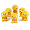 Car Interior Dashboard Decoration Spring Smile Doll Car Emoji Shaking Head Toy-Yellow. 