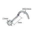 1C Steel ose ings ostril Earring iercings Crtal azir Screw iercings rong em ose Stud ings o Jewelry etainer 20. 