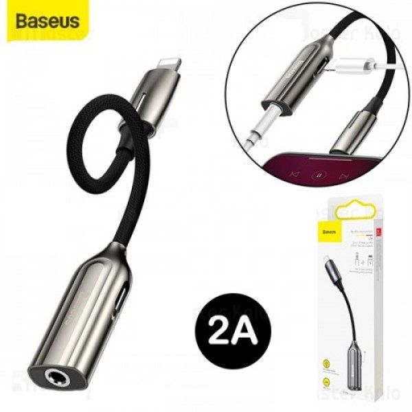 BASEUS L56 2 In 1 8 Pin Male to 8 Pin Female + 3.5mm Female Audio Adapter Converter
