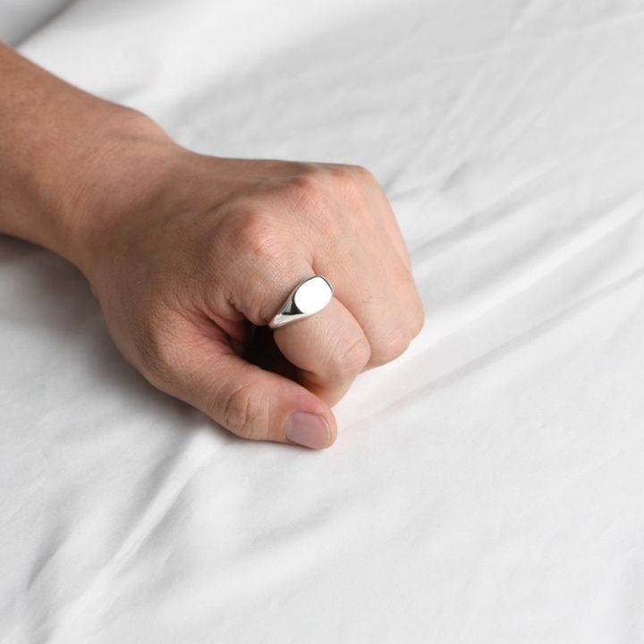 Hot Sale 925 Sterling Silver Men signet Ring