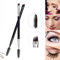 1pcs Rubber Handle 2-1pc 2 in 1 Double Head Eyebrow brush+Eyelash brush Makeup Tools Cosmetic Brushes Eye lash Make up Brushes brochas maquillaje. 