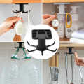 6 Hooks Kitchen 360° Rotating Hook Storage Rack Rotating Cooking Utensils Holder Hanging Cabinet Kitchen Tool Towel Spoon Pan Pot Organizer. 