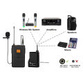 FIFINE 20-Channel UHF Wireless Lavalier Lapel Microphone System with Bodypack Transmitter, Mini XLR Female Mic and Portable Receiver, Quarter Inch Output. Perfect for Live Performance-K037. 