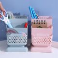 Top Quality Office Organizer Desktop Pen Storage Box Pencil Brush Pot Pen Holder Makeup Brush Plastic Container Desk Organizer. 