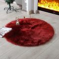 Faux Sheepskin Rug Ivory White Sheep Foot Door Mat Rug Round Shape 30inch x 30inch. 