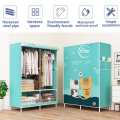 HT  Non-woven Cloth Wardrobe Folding Portable Clothing Storage Cabinet Dustproof Cloth Closet Simple Bedroom Multipurpose 150*70*45. 