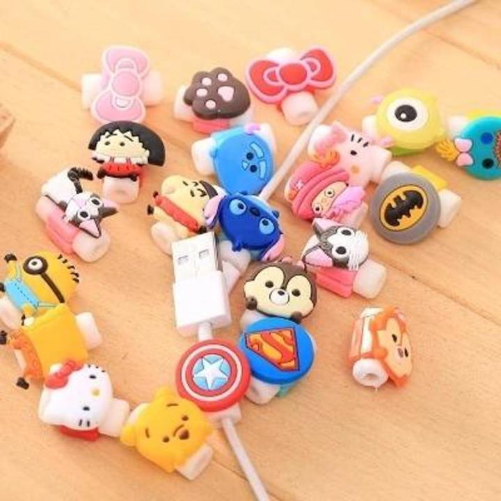 Cartoon USB Cable Protector I-P-h-0-ne/Android/Hands Free Charger Data Cable line savior