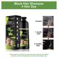 Lichen Black Hair Color Shampoo No-Stain Hair Dye Shampoo for Men & Women - 400 mL - (Black). 