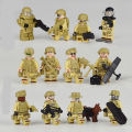 12PCS SWAT Marines Police Warrior legoingly Minifigures Building Blocks Compatible Lego Dolls with Accessories Figures Brown Dog Children Cartoon Characters Toy Boys Gifts. 