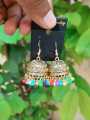 Golden Indian Style Jhumka With Multicolor Earrings For Girls & Woman. 