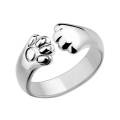 Cute Women Cat Paw Open Ring Silver Plated  Animal Jewelry Gift. 
