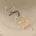 Goth Stainless Steel Nose Screw Studs Nostril Multicolour Nose Piercing Jewelry Geometric Party. 