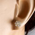 Huitan Luxury Gold Color Brilliant Cubic Zirconia Stud Earrings for Women Dainty Small Female Earring Gifts Classic Jewelry. 