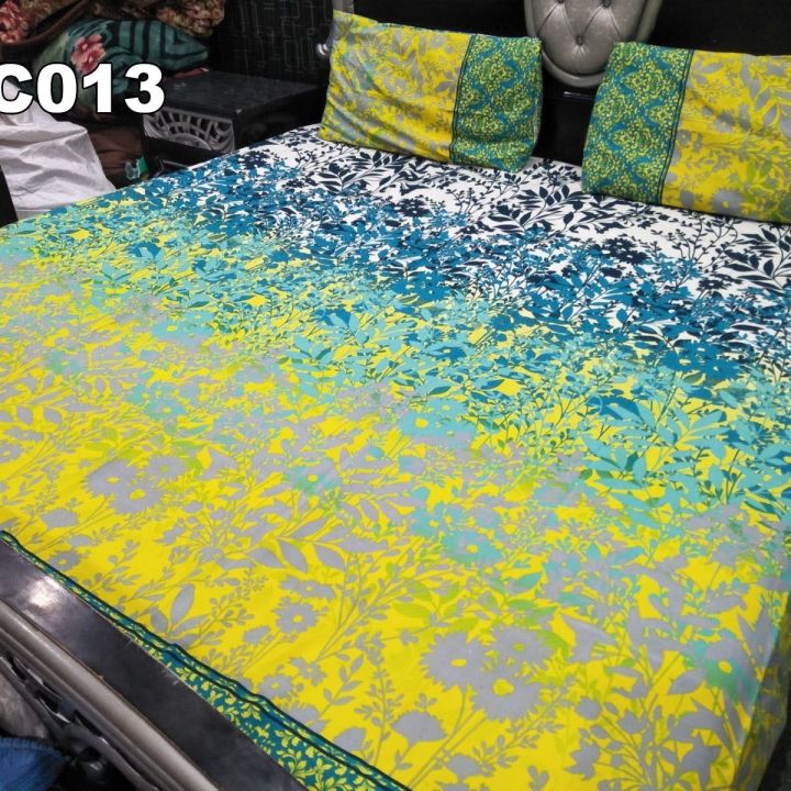 Double Bed Full Size Cotton Bedsheet 3 piece