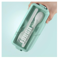 Lunch Box – 2 Layer Bento Lunch Box 750ml – Wheat Straw Microwaveable Lunch Box with Spoon & Fork – Portable, Leakproof Lunch Box for School, Office, Kids, Girls – Reusable Lunch Container & Lunch Carrier – Eco-Friendly & Durable Lunchbox. 