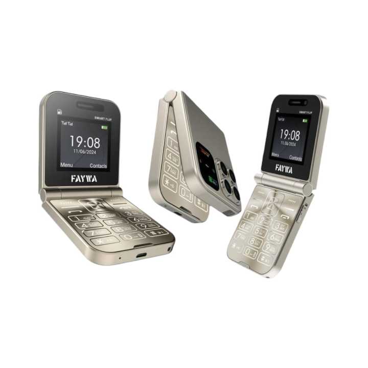 Faywa Smart Flip - Pakistan First Mini Flip Mobile - 1.8 Inch Display - Dual Sim - 1100mAH Battery - Stylish Camera with Flash Light - Sub notification LED - Auto Call recording - PTA Approved - 1 Year brand warranty