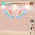 Bathroom Wall Decor Angel Wings Wall Art Decal Vibrant Color Creative Sticker for Home Decor Removable Stylish Wall Sticker for Living Room. 