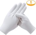 Pack of 6 Pairs White Cotton Summer Hand Gloves for Men and Women. 