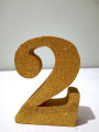 Block Numbers Glitter Finish (Golden) Number 2. 