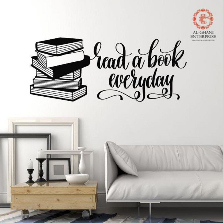Al Ghani Enterprise 2 X 1 Feet -Read A Books Everyday Motivational Quote Vinyl Wall Decor For School  Study Room  Institutes Libraries Book Lovers  Wall Sticker-Black