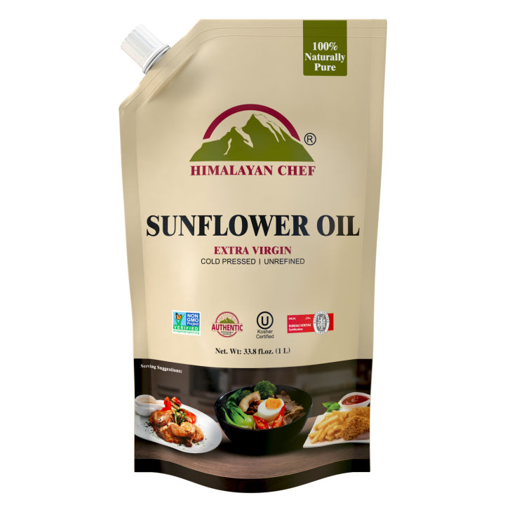 (100% Pure) Himalayan Chef Sunflower Oil - 1 Ltr | Unrefined Extra Virgin